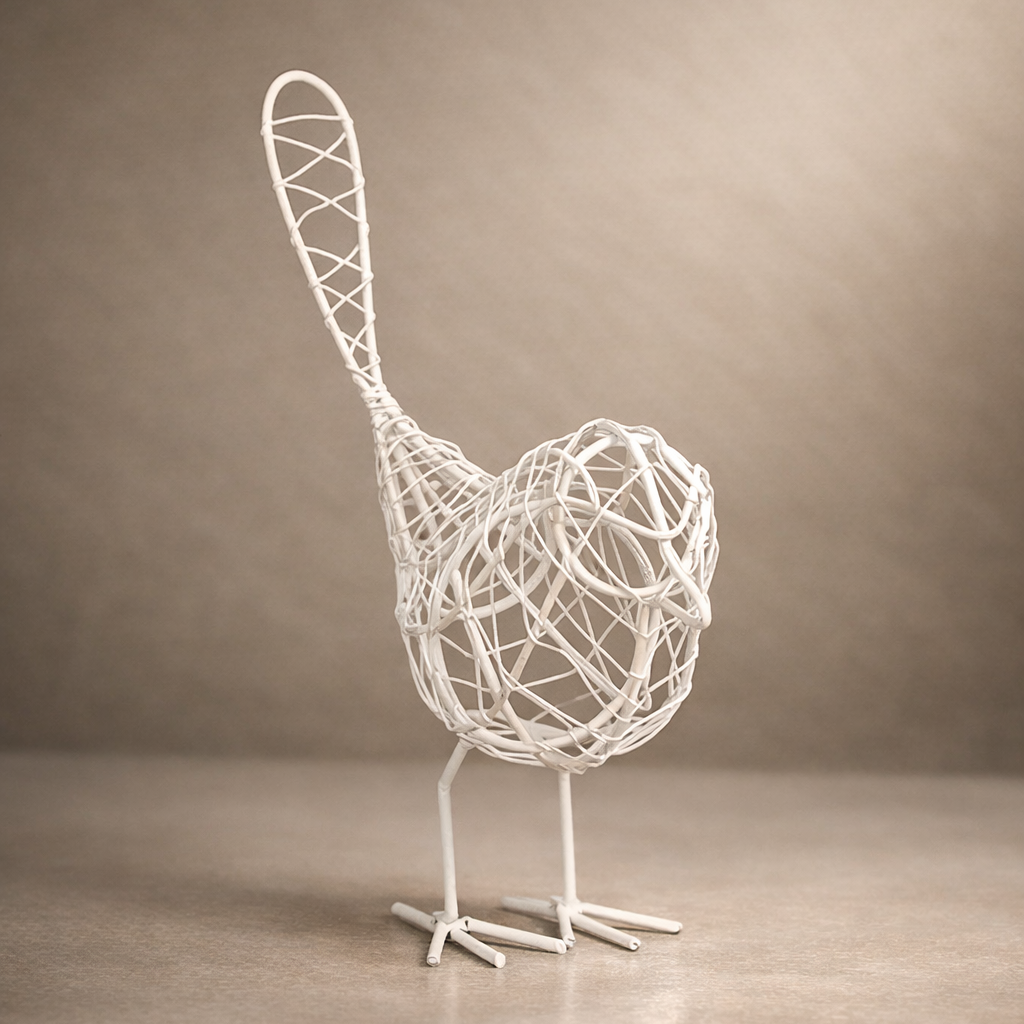 Iron Wire Bird Sculpture – Minimalist Home Décor
