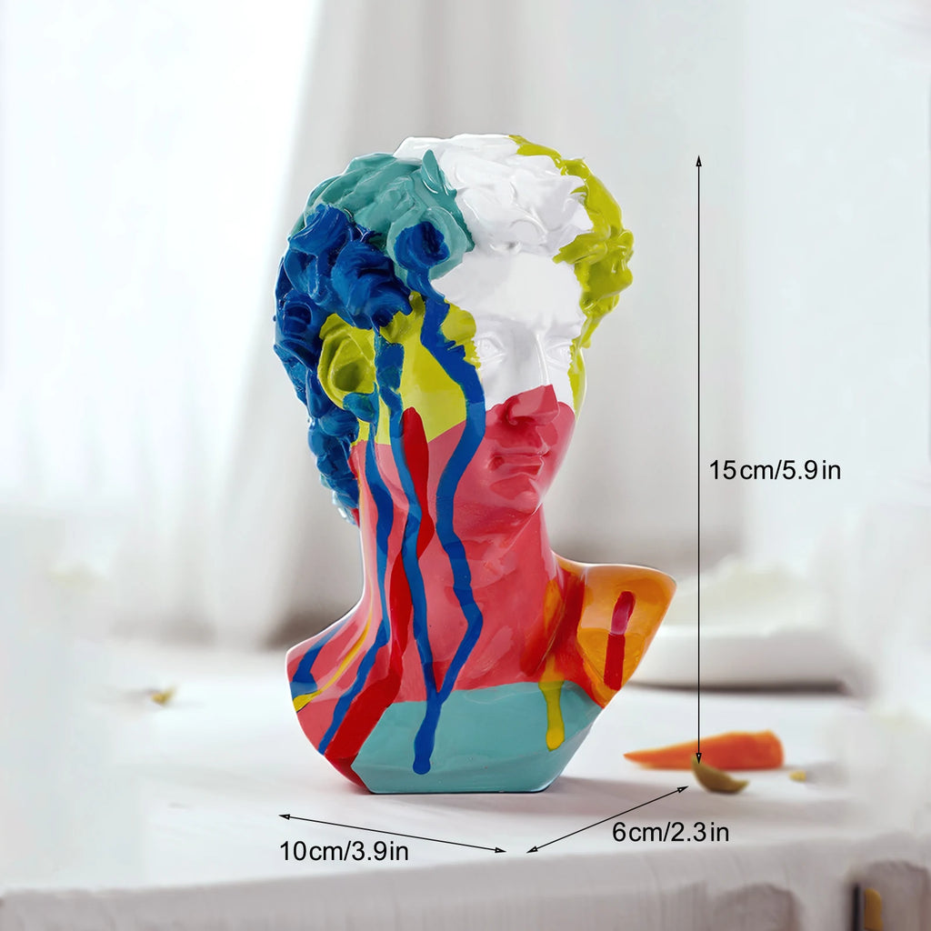 David Colorful sculpture with measurements on a neutral background